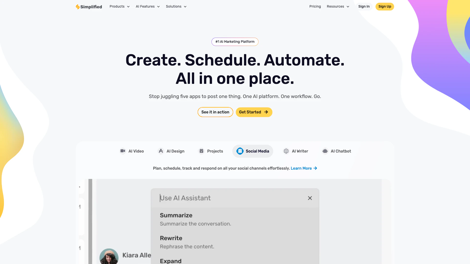 Simplified screenshot