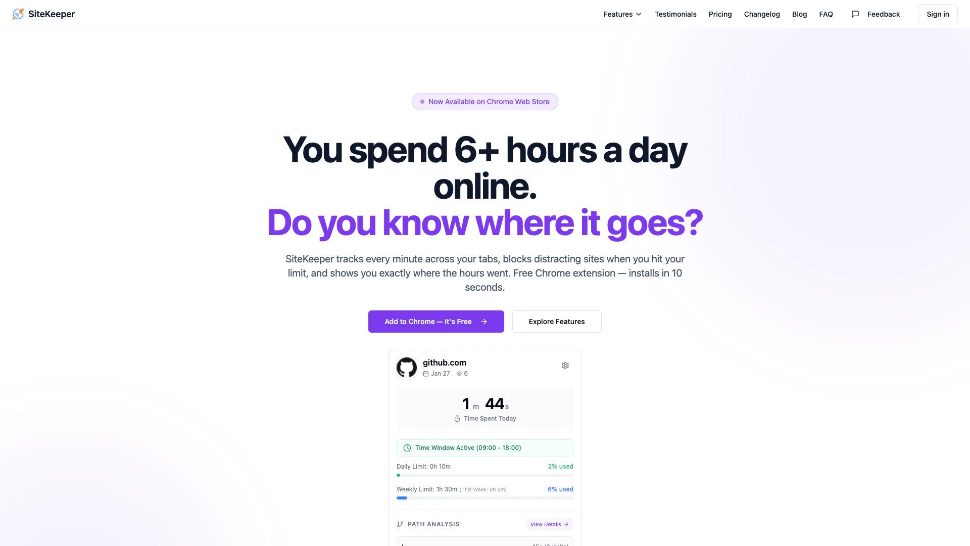 Sitekeeper screenshot