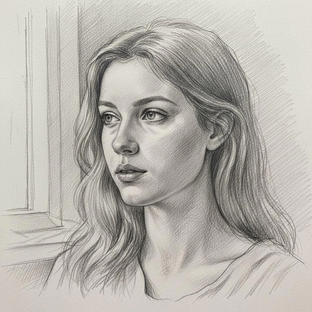 Pencil sketch example created with Sketchto