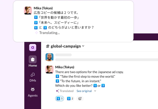 Demonstration of Slack's AI features for marketing