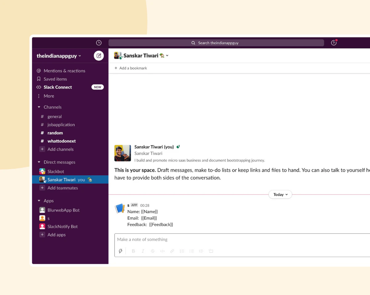 Slacknotify final setup confirmation screenshot