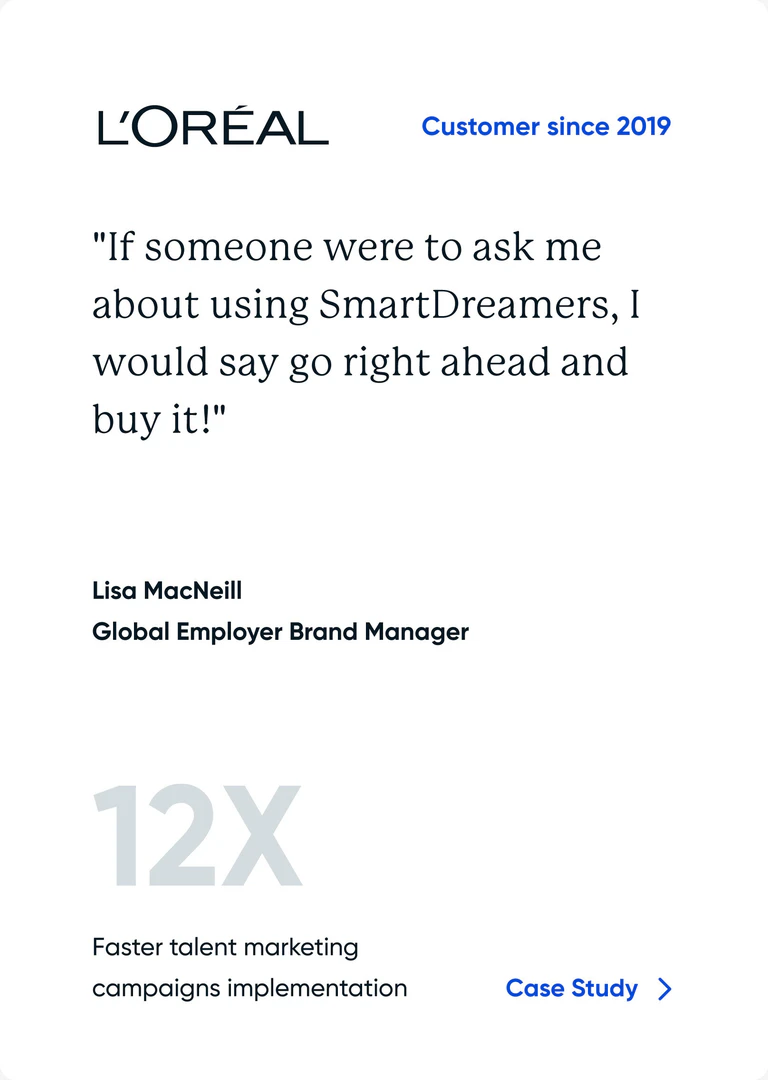 Smartdreamers application scenario for L'Oreal