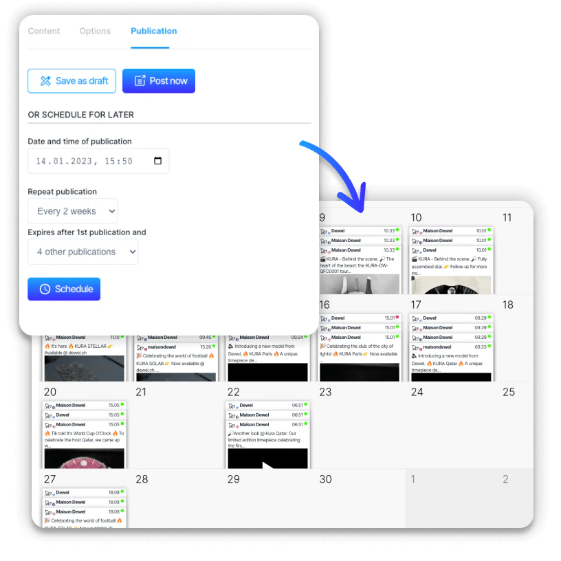 SocialPika scheduling interface
