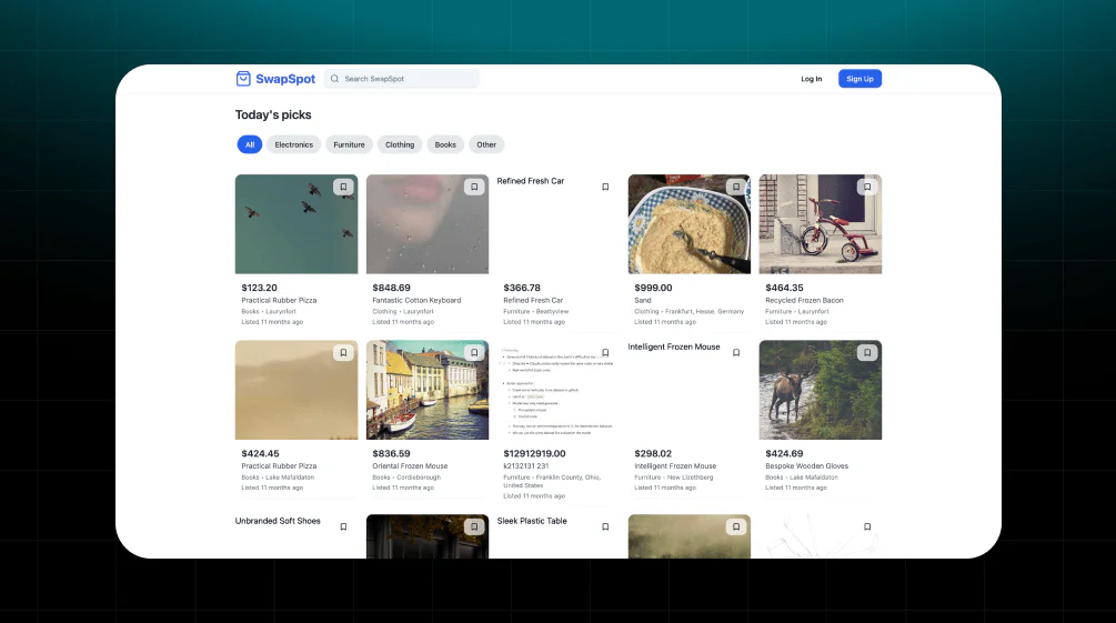 Softgenai online marketplace application example