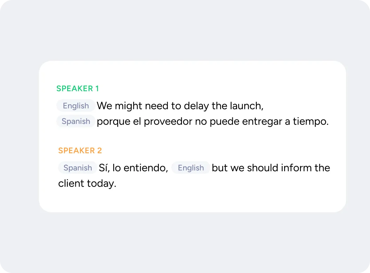 Soniox multilingual speech-to-text interface