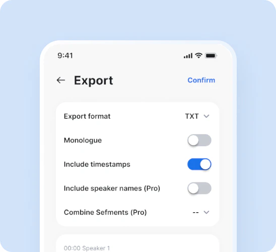 Soundtype AI export options