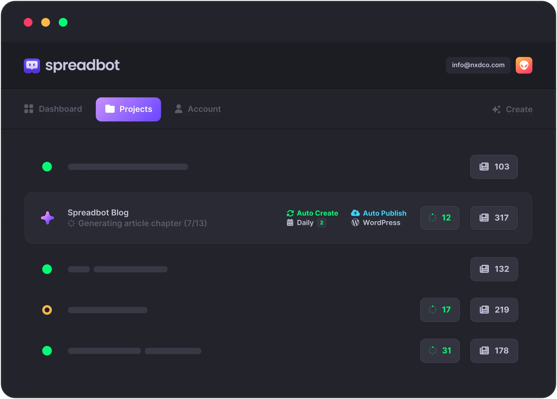Spreadbotai product interface overview