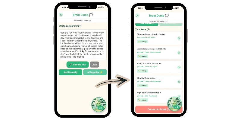 Sproutapp brain dump feature demonstration