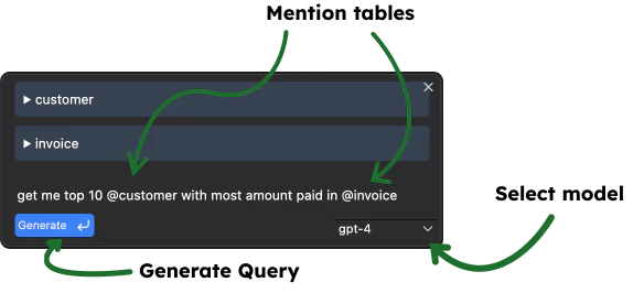 SQLPilot AI SQL Query Generator interface