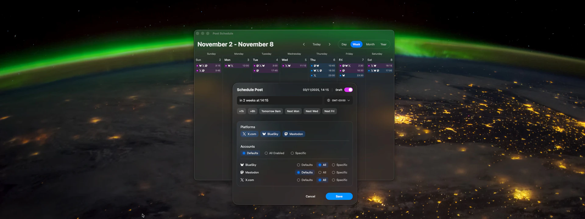 Statuz use case for scheduling social media posts