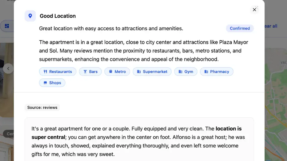 Staymatchai feature demonstration showing AI deep-dive analysis