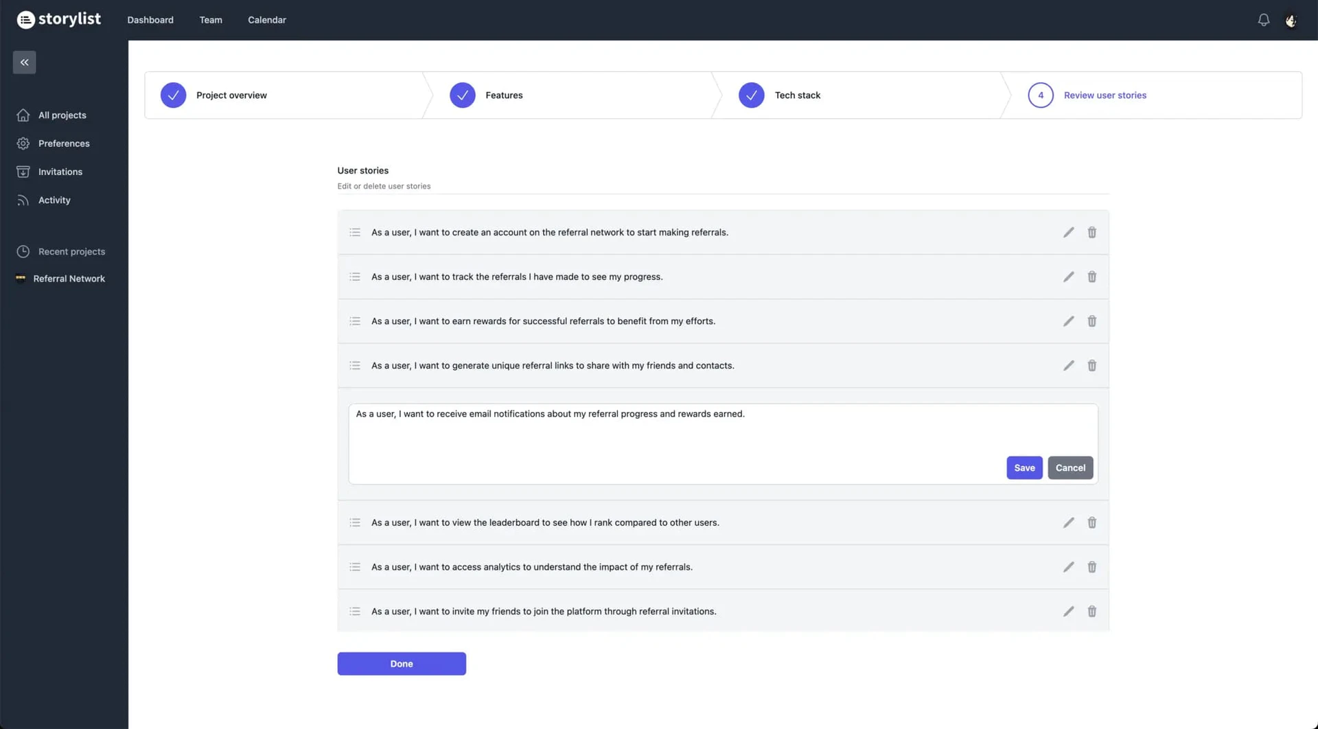 Storylist user scenario image