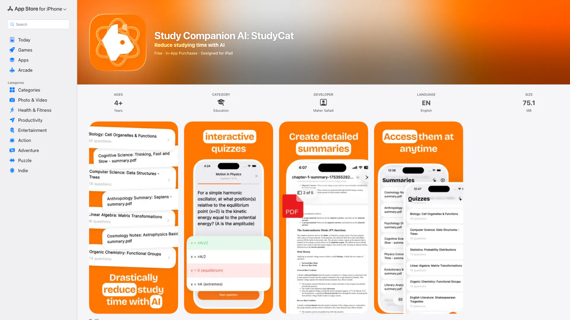 AI Quiz Generator screenshot