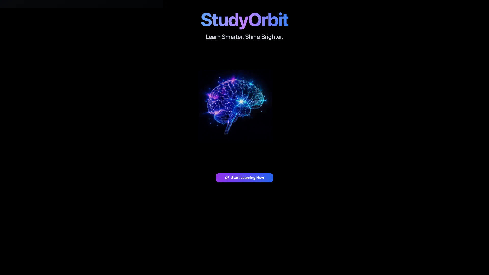 Studyorbitai website screenshot showing StudyOrbit is an AI-powered learning pla... interface and features