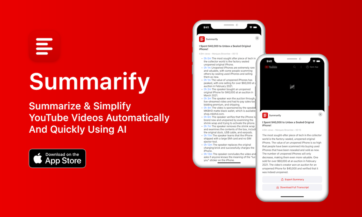 Summarify Ai For Youtube screenshot