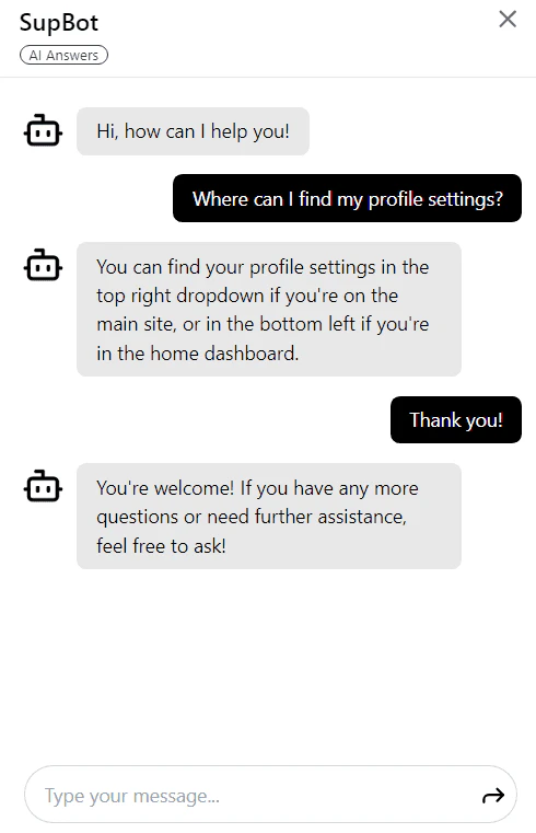 SupBot feature demonstration