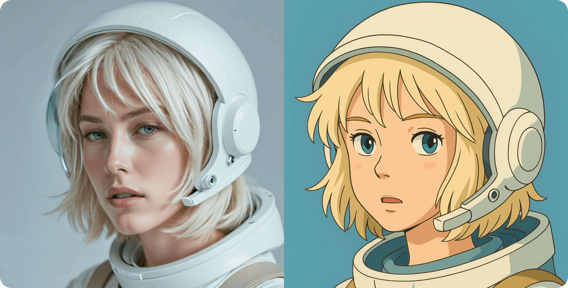 Supertoons product overview showing cartoon transformations