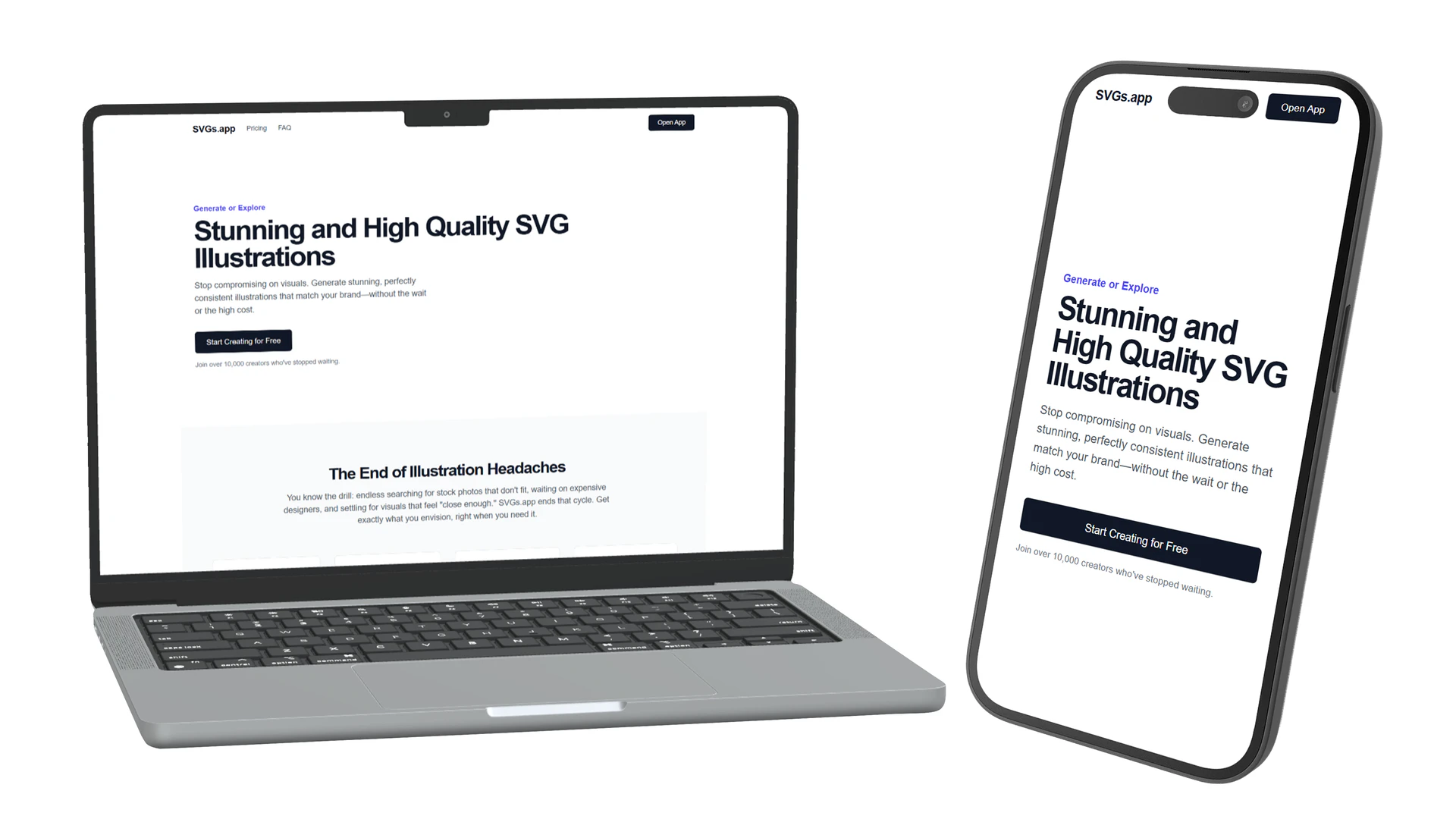 SVGs app before illustration transformation