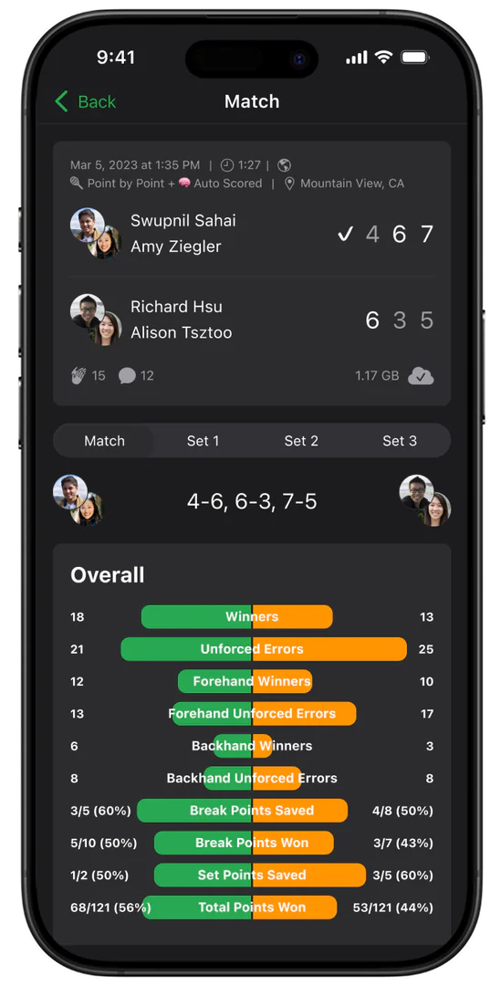SwingVision Product Interface