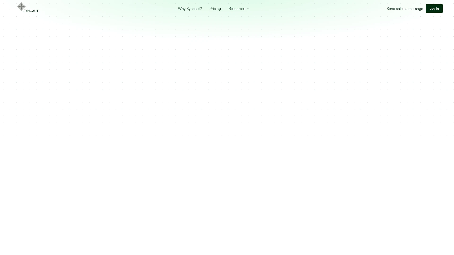 Syncaut website screenshot showing Syncaut is a multi-tenant workflow autom... interface and features
