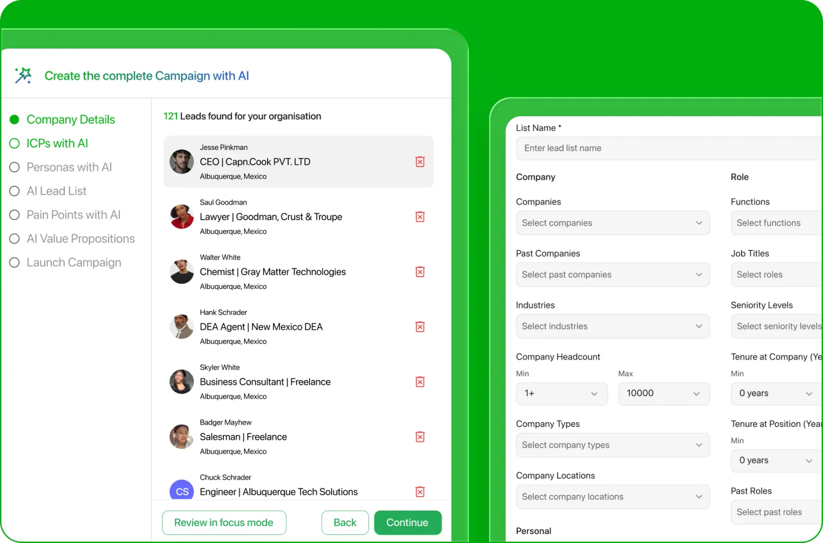 Syndie AI-generated leads demonstration