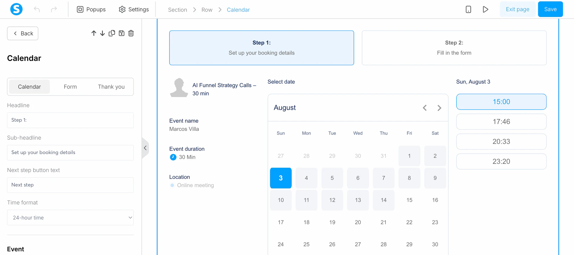 Systeme calendar feature overview
