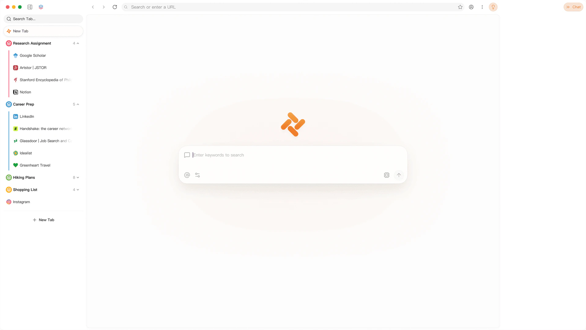 Tabbitbrowser product interface overview