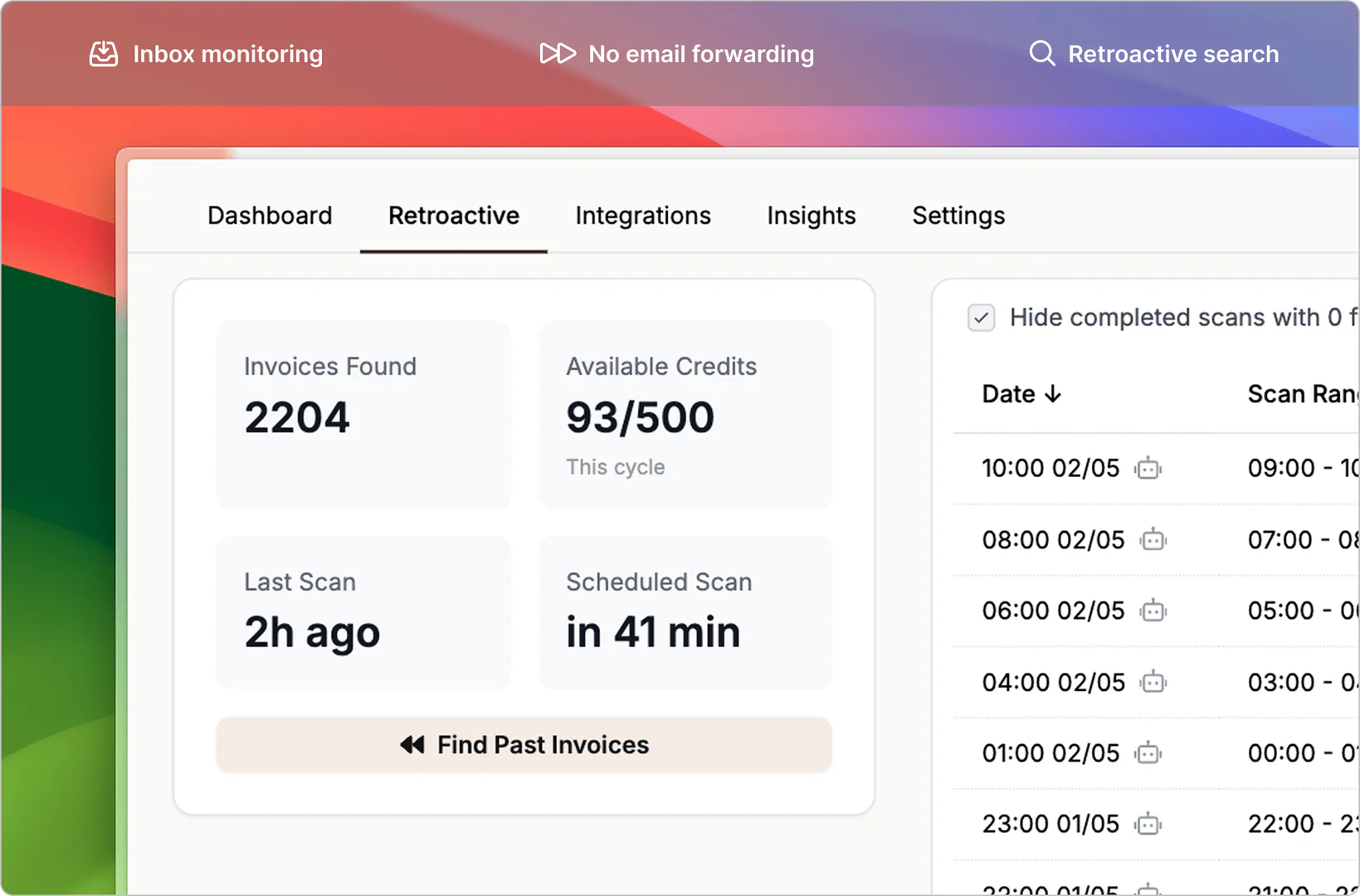 Tailride user scenario image showing invoice management