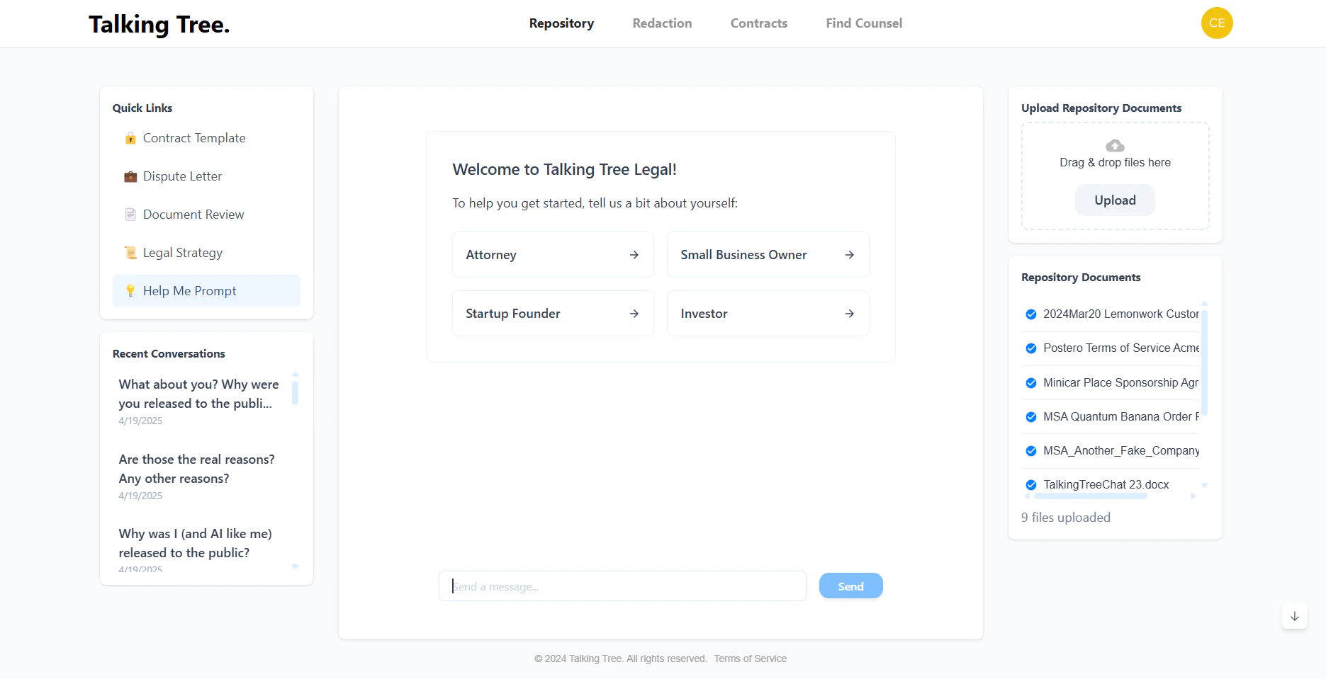 Talkingtree AI contract review feature