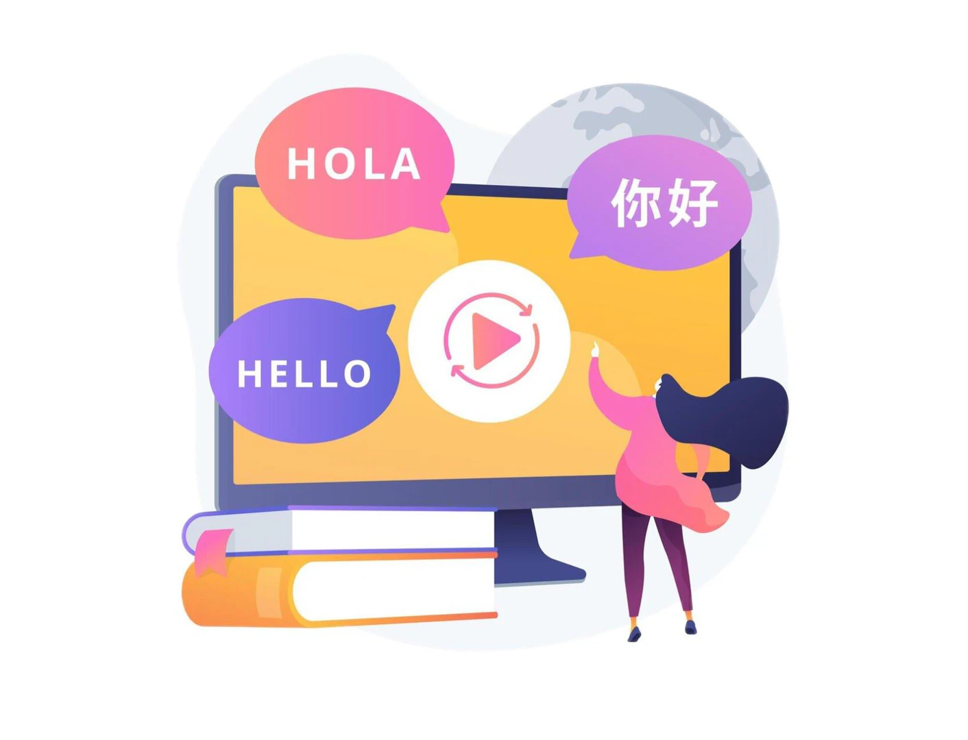 Talkio AI user scenario with a woman practicing speaking