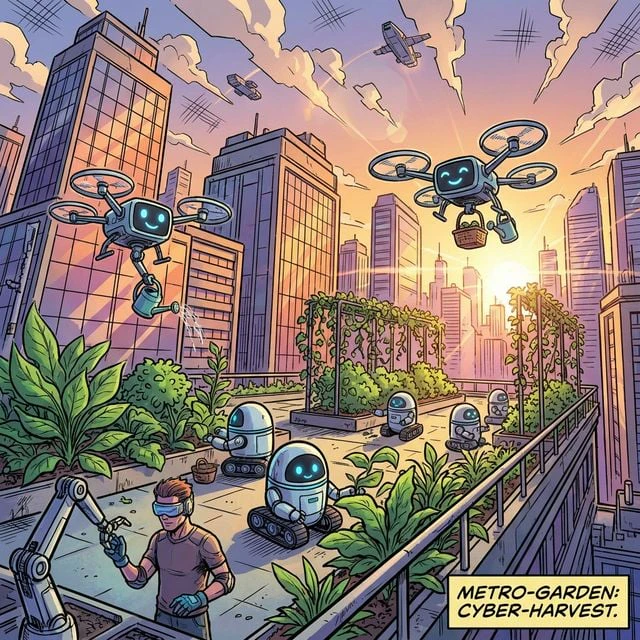 TaniClaw product overview with urban garden