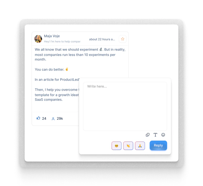 Taplio AI-powered engagement feature demonstration