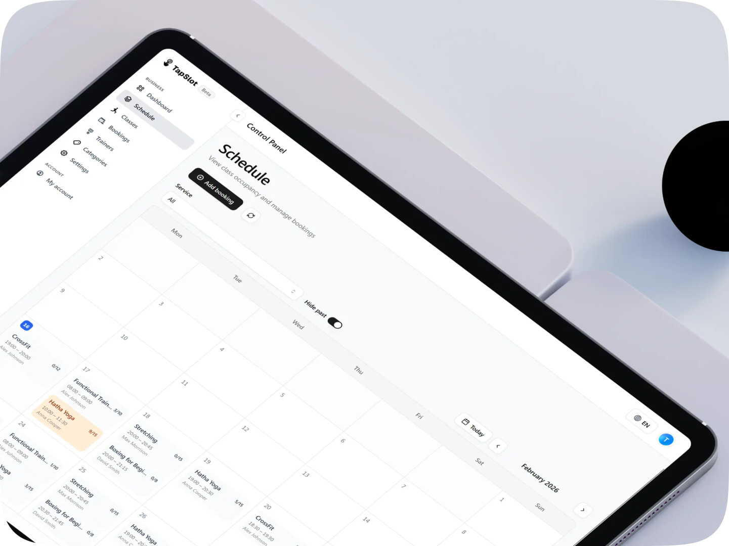 TapSlot product interface overview