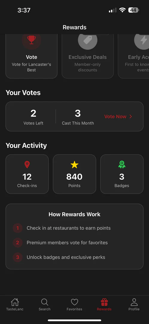 TasteLanc user scenario image