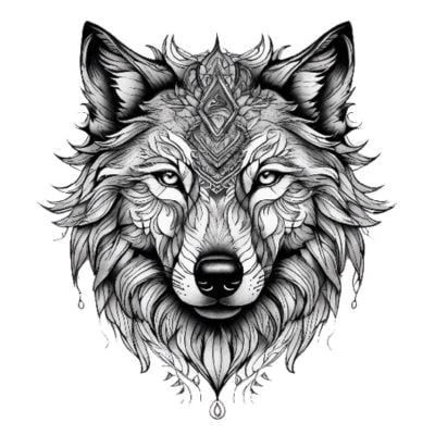 Tattoosai AI-generated wolf tattoo design
