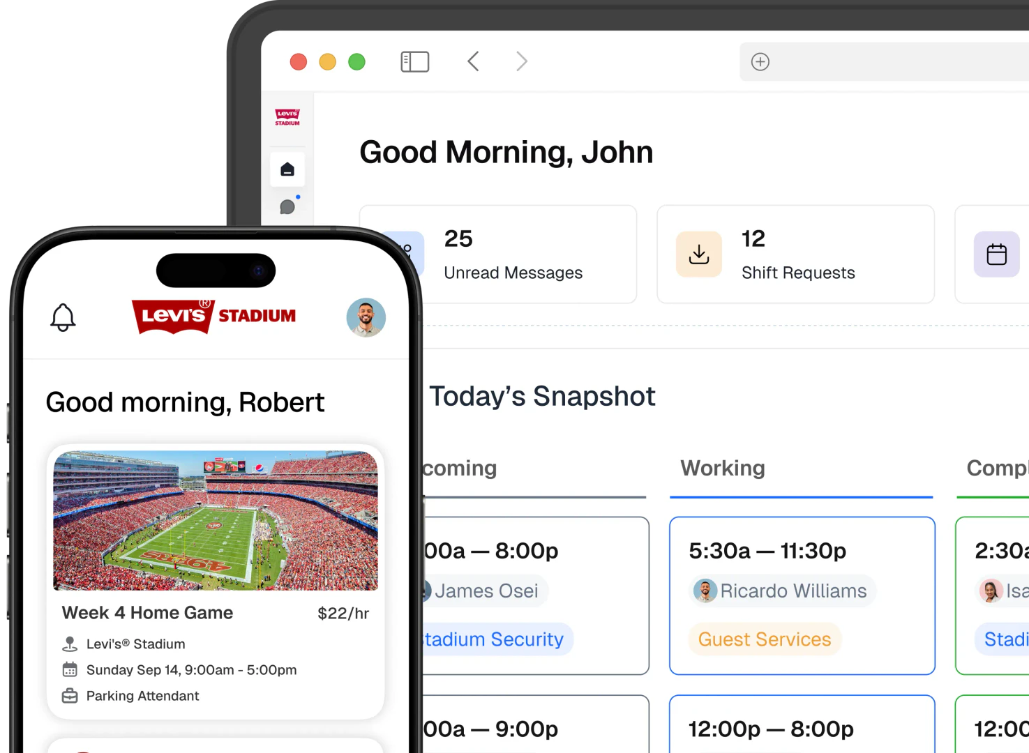Teambridge product overview on tablet device