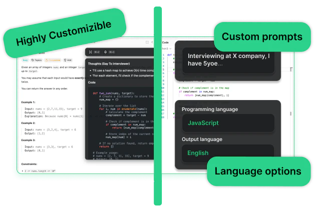 Techscreen customization options