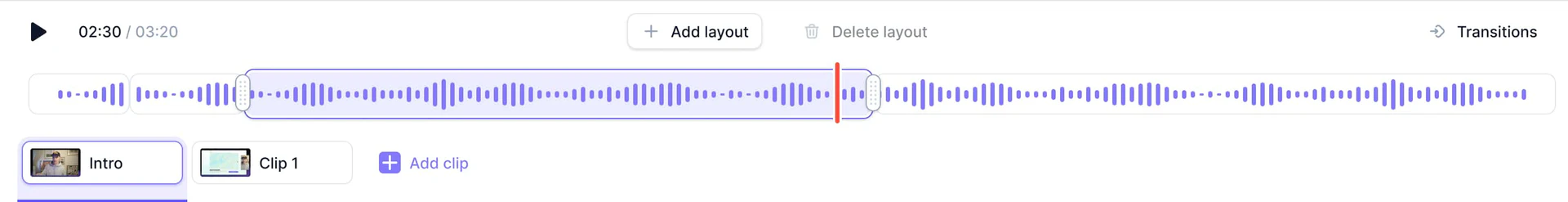 Tella transitions and layouts options