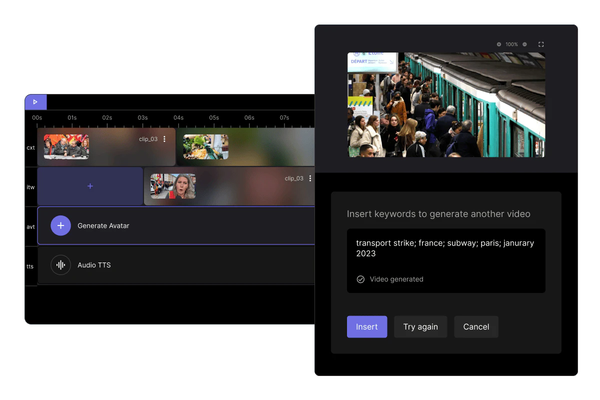 Tellersai AI-powered video editing interface