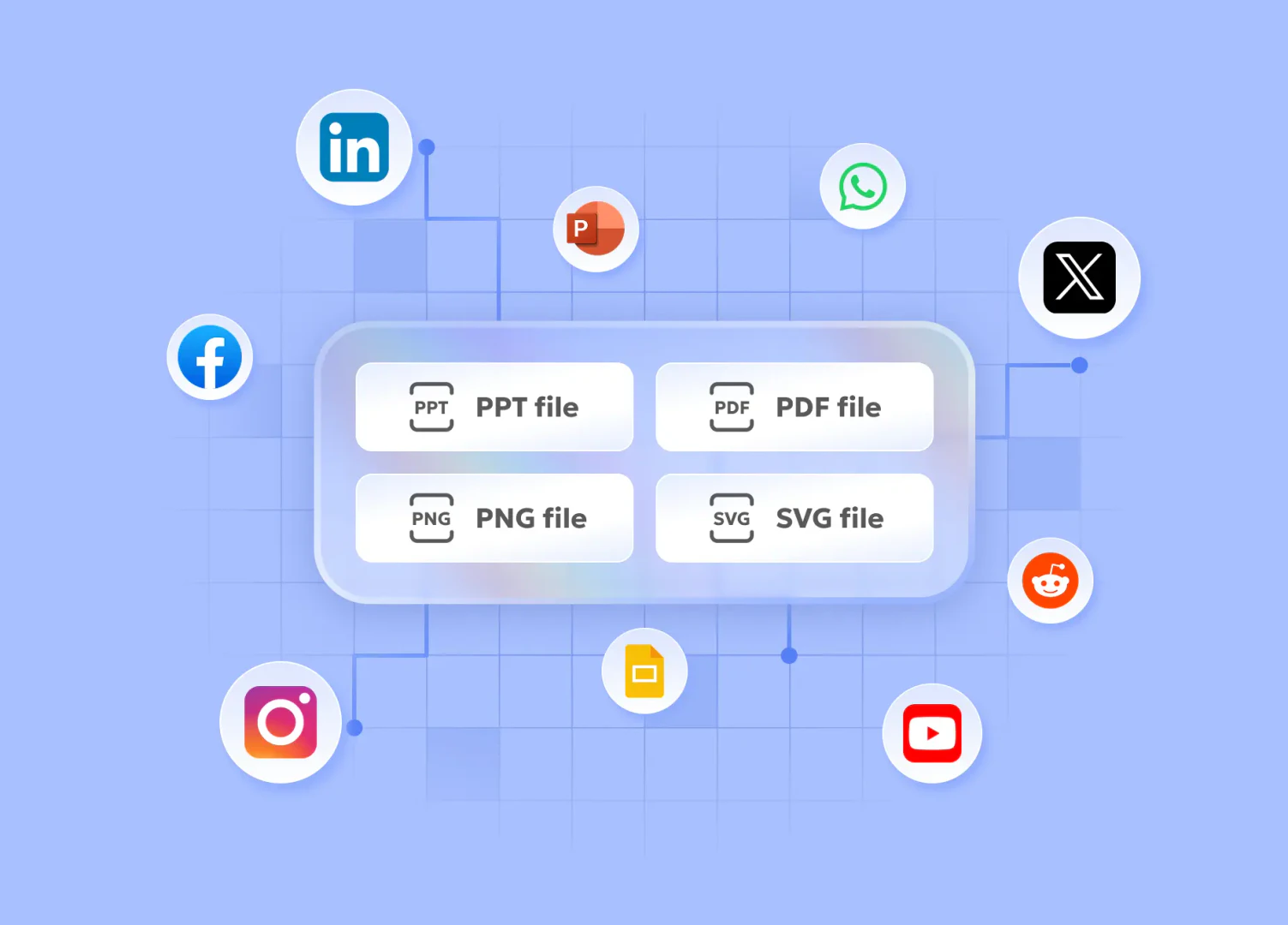 Diagrimo features showcasing diagram sharing and exporting options