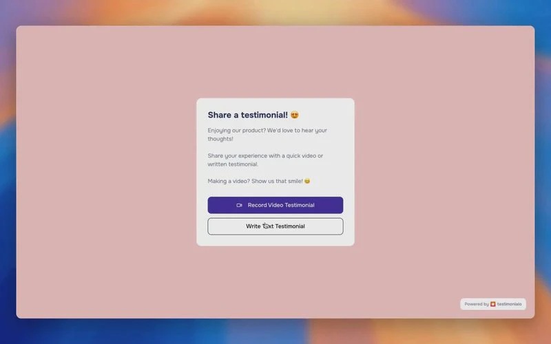 Testimly testimonial collection process overview
