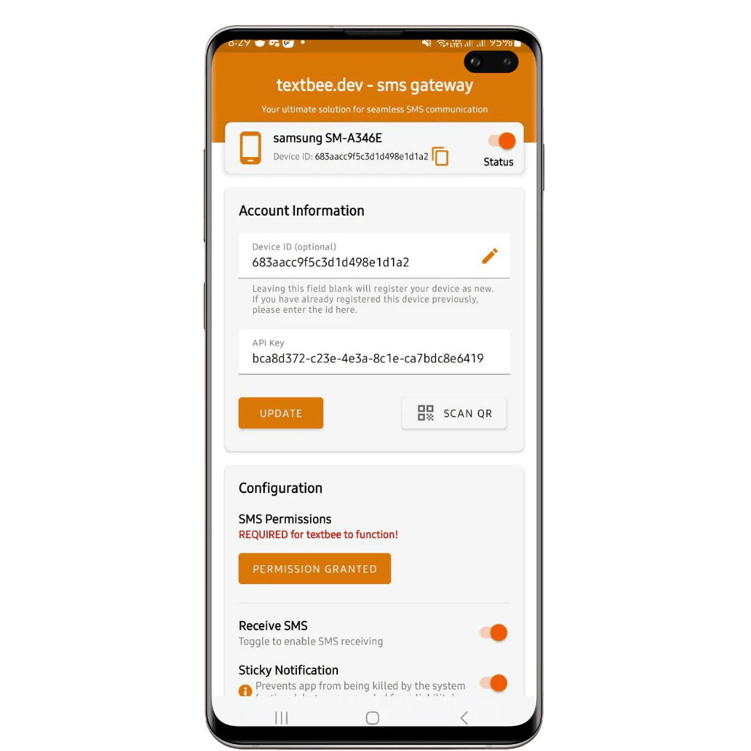 Textbee product interface overview