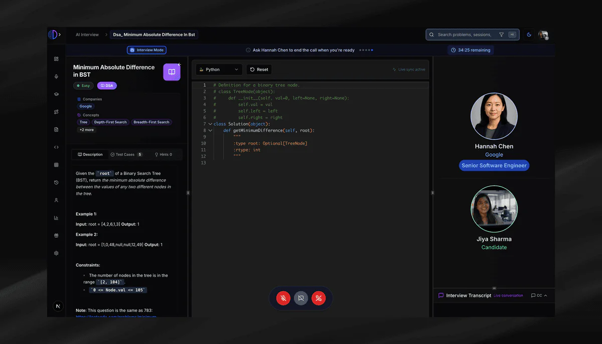 Thita AI Mock Interviews demonstration