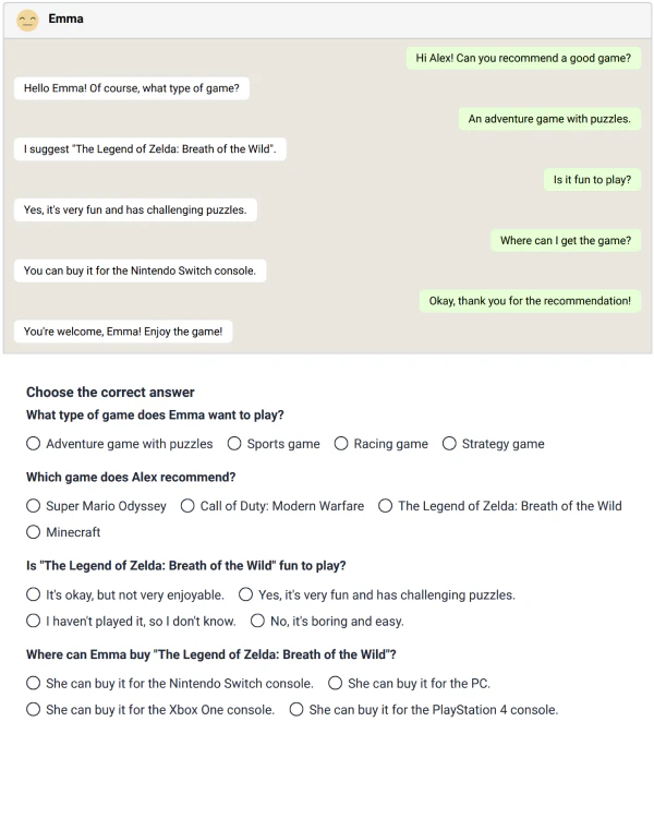 To Teach Ai user scenario for reading comprehension exercises