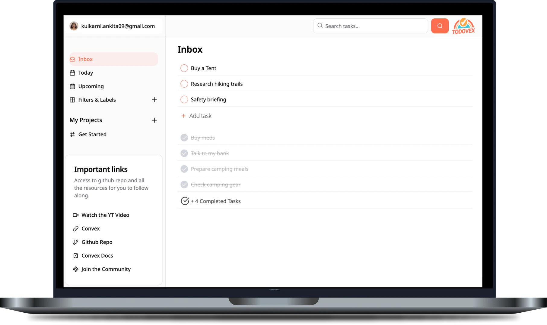 Todovexai desktop interface overview