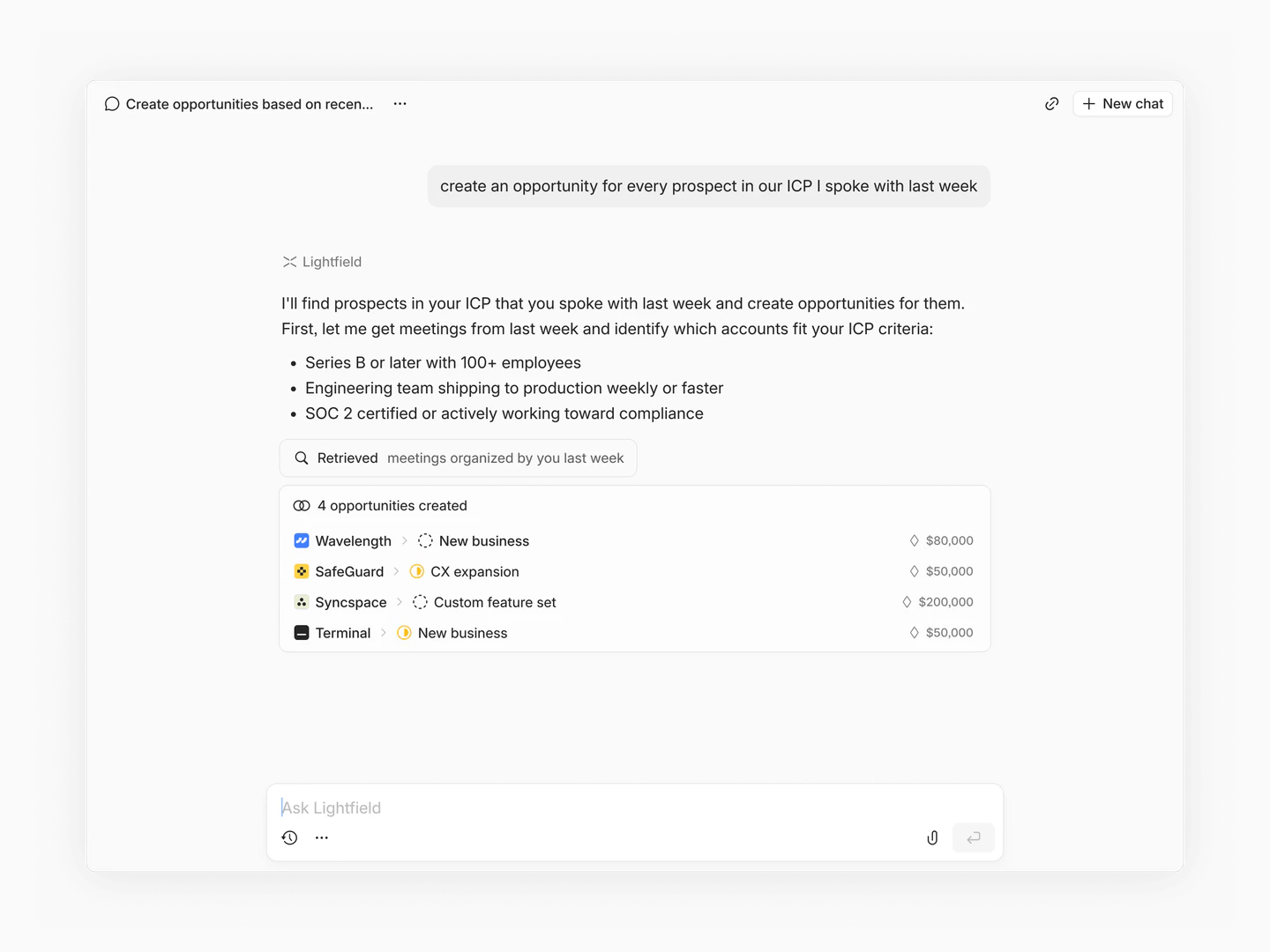 Lightfield CRM personalized outreach feature