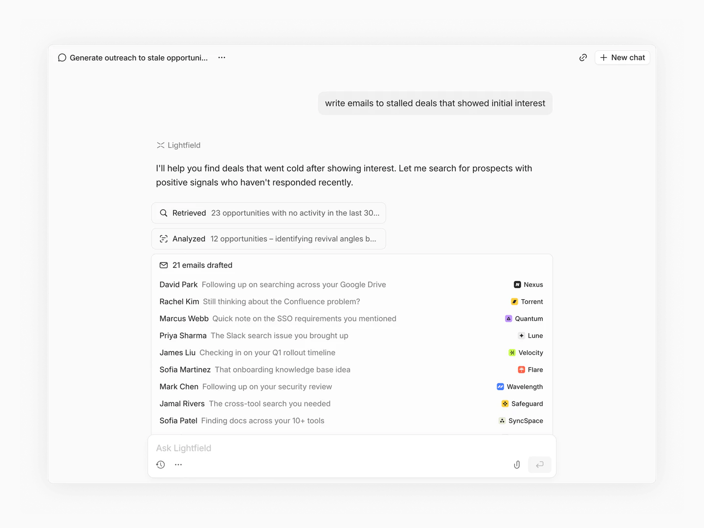 Lightfield CRM account enrichment feature