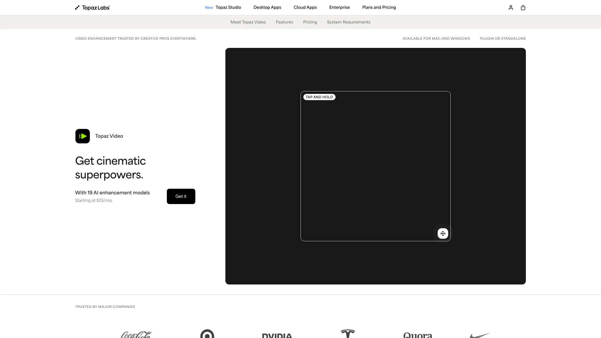Topazlabs screenshot