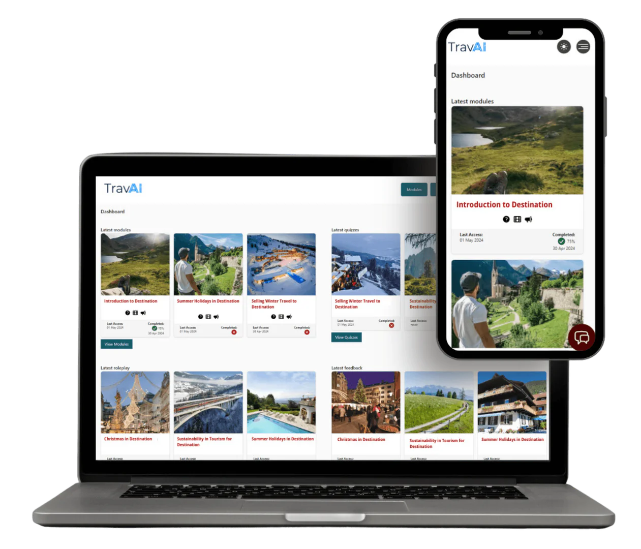 TravAI AI-powered eLearning platform interface