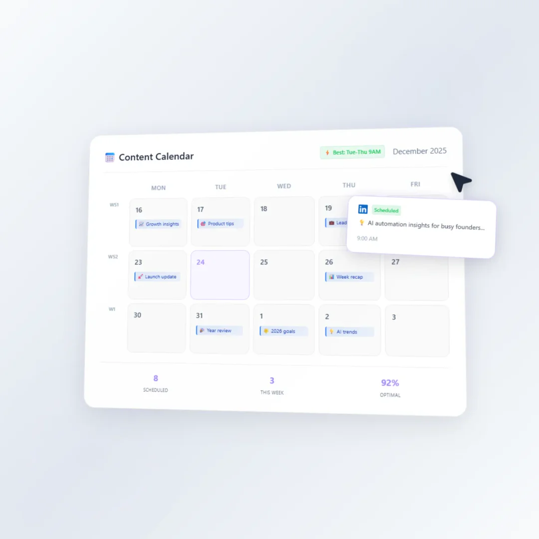Trioramaai LinkedIn content calendar scheduling